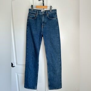 & Other Stories High-Rise Straight Jeans in Dark Blue Denim